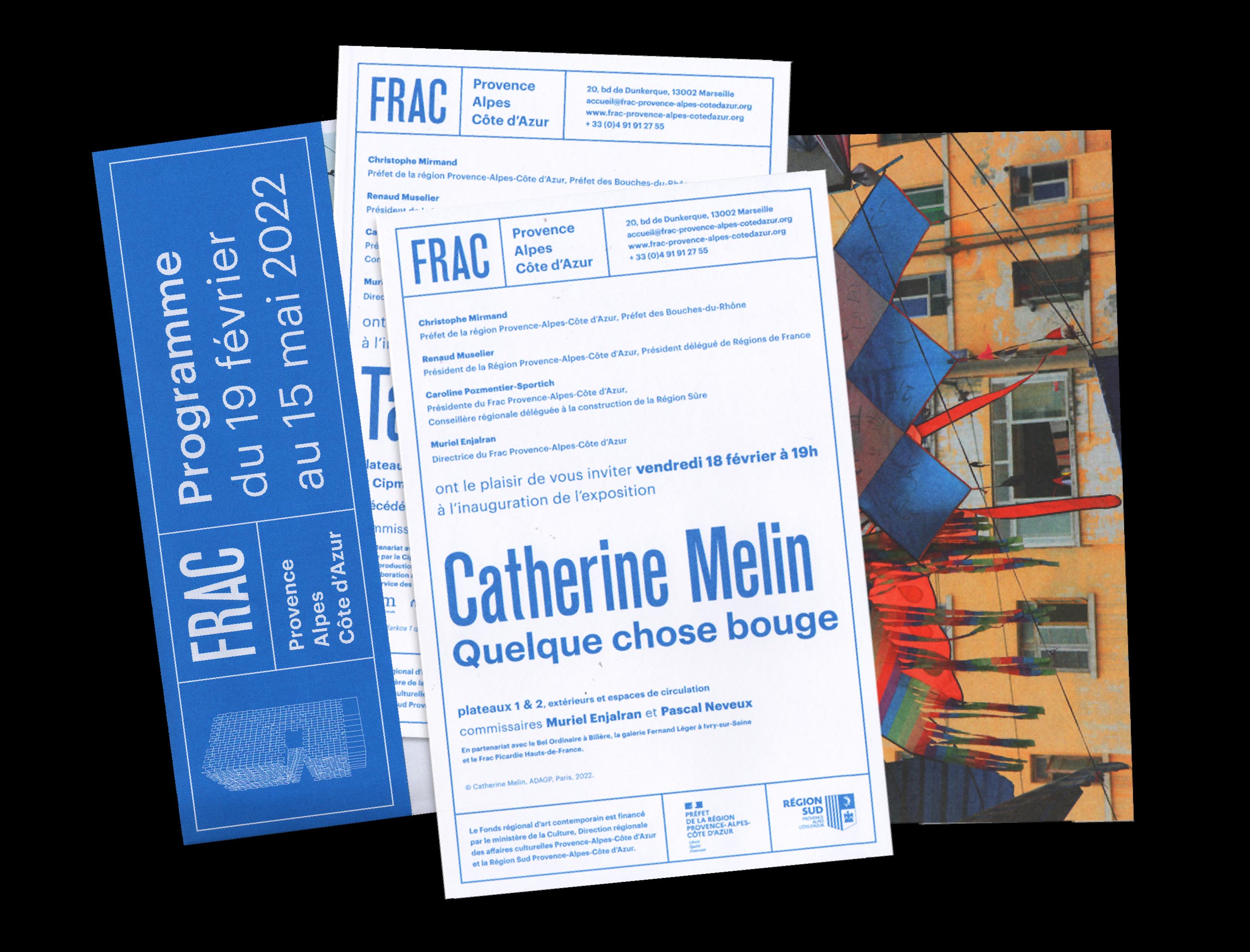 Dépliant et carton d'invitation pour l'exposition de Catherine Melin