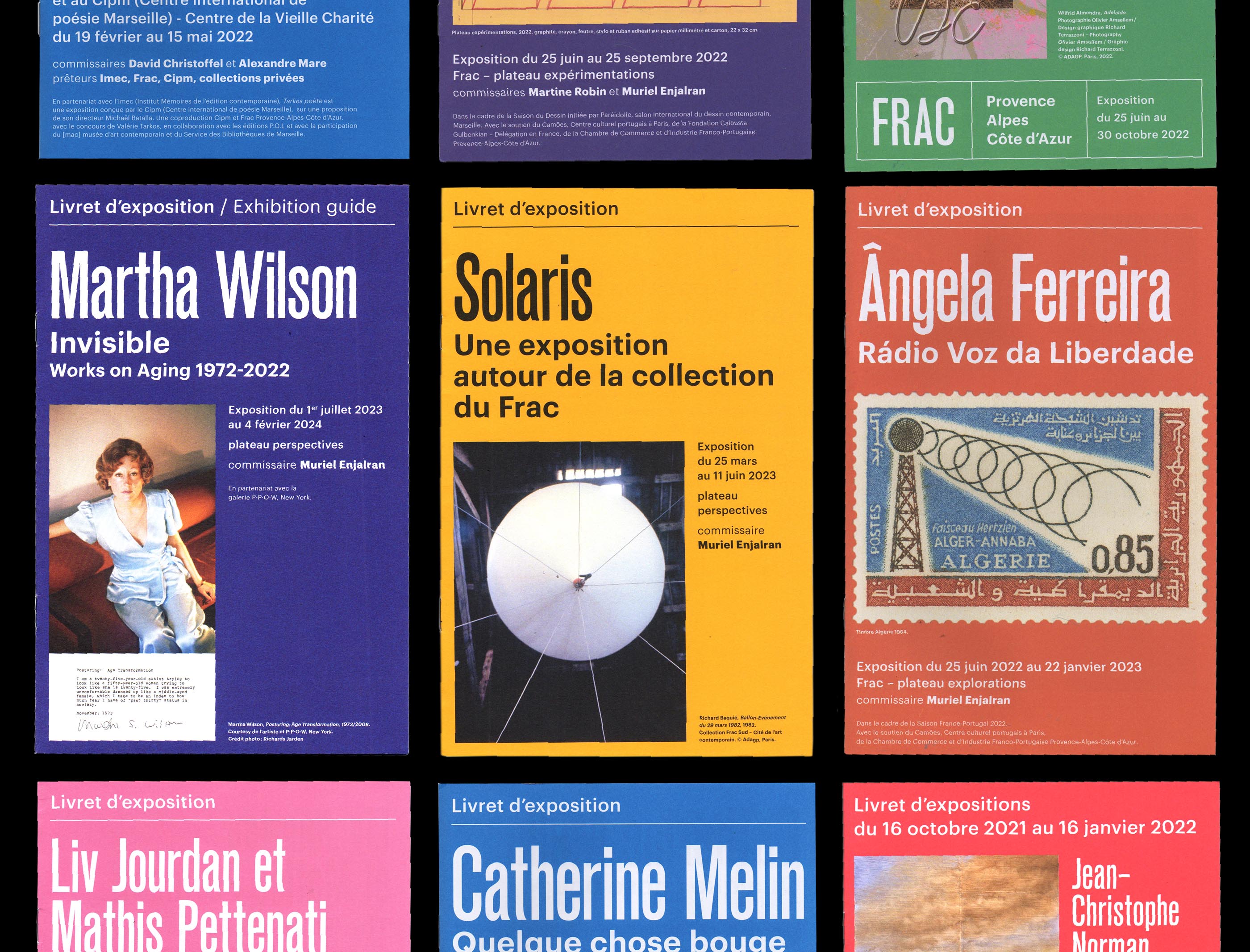 Livrets pour les expositions Solaris et de Martha Wilson et Angela Ferreira